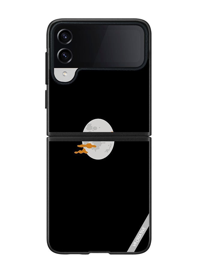 VR CREATIVE Protective Case Cover For Samsung Galaxy Z Flip4 Moon Design Multicolour - Image 1