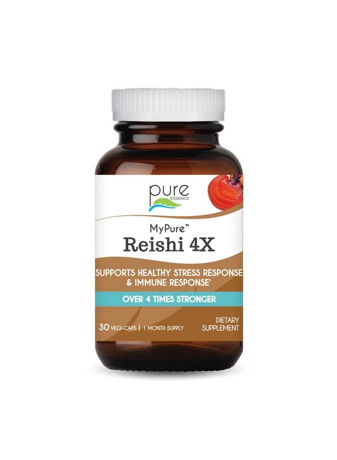 PURE ESSENCE LABS Mypure Reishi 4X Organic Mushrooms Supplement 100% Real Mushroom Extract For Immune Support Stress Relief Build Energy (30 Capsules) - Image 2