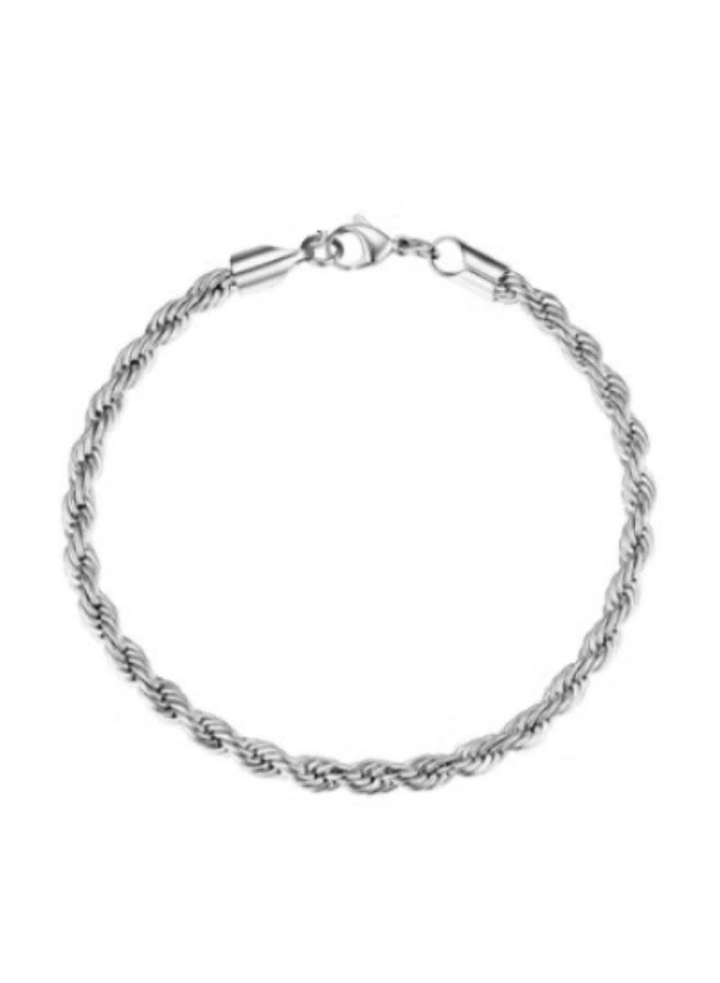 فيروز جوليري سوار عصري انيق مطلي بالفضة 4 ملم مصنوع يدويا على شكل ماسة مضفر حبل - Image 5