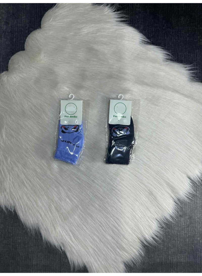 Set of 2 heavy-duty lined cotton socks