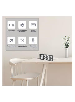 Generic Digital Alarm Clock with Dimmable Brightness, Alarm Clock with Sound Control and Snooze Mode, Date and Temperature Display, Suitable for Bedroom, Office  - Image 2