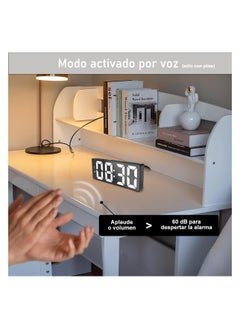 Generic Digital Alarm Clock with Dimmable Brightness, Alarm Clock with Sound Control and Snooze Mode, Date and Temperature Display, Suitable for Bedroom, Office  - Image 4