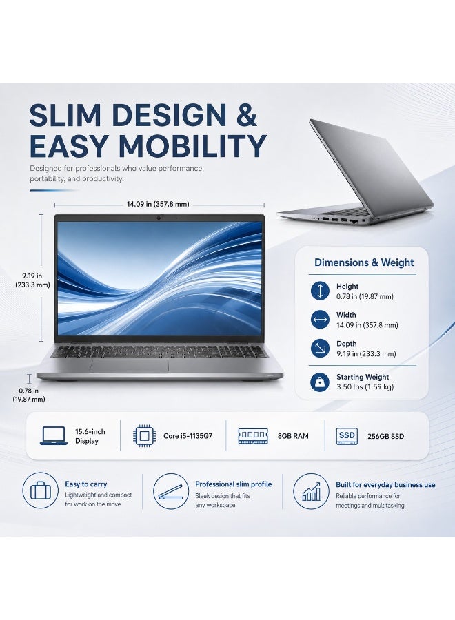 High Performance Business Laptop 14-Inch Display Core i5 Processor 16GB RAM 512GB SSD Integrated Graphics with 3 Free Gifts Backpack Wireless Mouse and Stand - Image 4