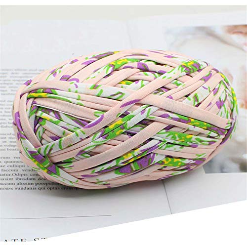 Eqarp 1 PCS Colorful T-Shirt Yarn Knitting Yarn Fabric Crochet Cloth for DIY Knitted Fabric Art (#60 Purple Flower) - Image 2