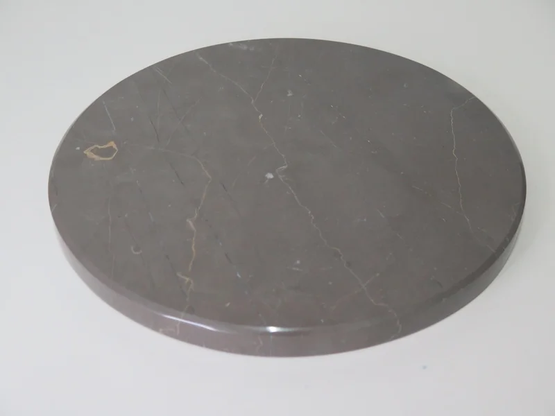 ميسي Special Chamfer Cut Round Decorative Dark Sand Color Natural Marble Stone