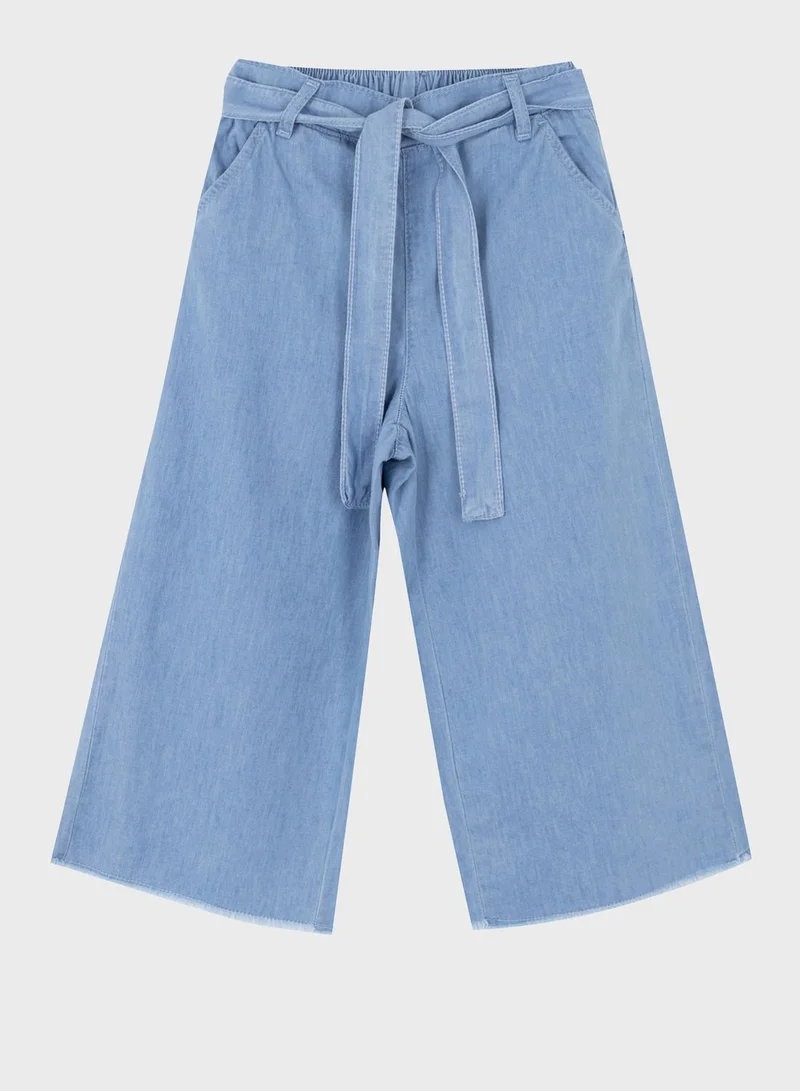 DeFacto Kids Wide Leg Tie Waist Trousers