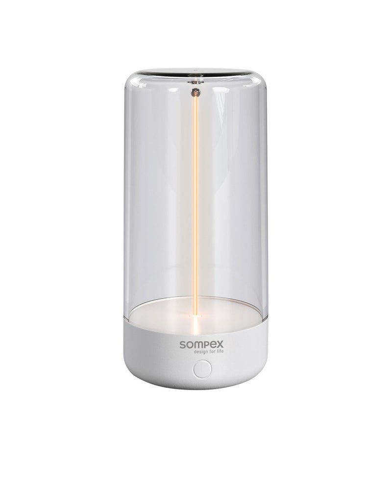 Sompex Pulse Compact Rechargeable Table Lamp | Sleek & Portable LED Light | IP54 (water-resistant) | Brightness memory function | Indoor & Outdoor Use | 3 warm light | 14.5 cm Height - White - Image 1