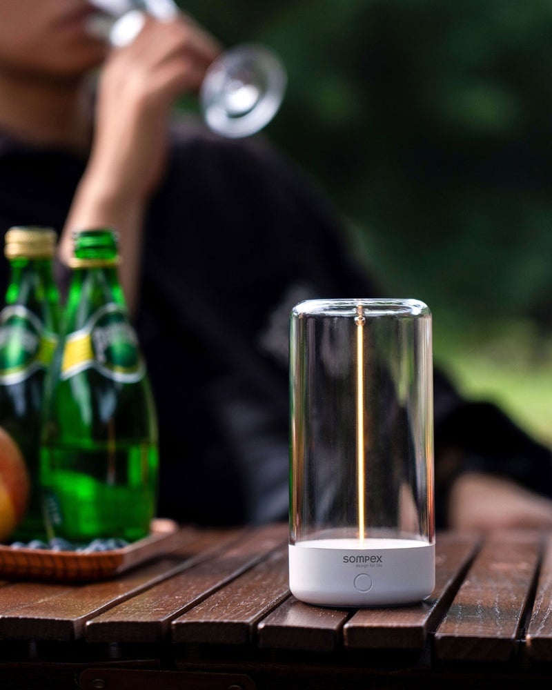 Sompex Pulse Compact Rechargeable Table Lamp | Sleek & Portable LED Light | IP54 (water-resistant) | Brightness memory function | Indoor & Outdoor Use | 3 warm light | 14.5 cm Height - White - Image 4
