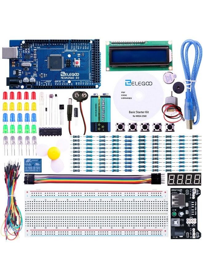 ELEGOO - Mega R3 2560 Project Starter Kit Compatible With Arduino Ide Mega Including 16 Tutorials Cd - Image 1
