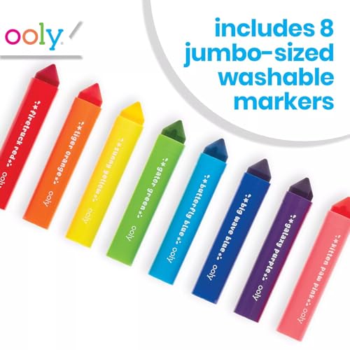 Ooly Thick Washable Toddler Markers with Jumbo Grip, Mighty Mega Triangle Tip Markers for Toddlers with Jumbo Barrel, Perfect for Little Hands - TRIANGLE TIP - Image 2