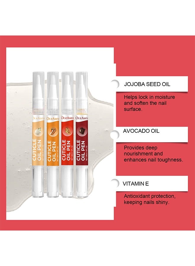 OceAura Cuticle Oil Pen for Nails - 4 Cuticle Oil Pens - Nail Strengthener and Growth Nail Oil Pen with Sweet Almond Oil, Jojoba Oil for Nails, Vitamin E Oil for Nails Care - Nail Growth Oil Pen(4 Pieces) - Image 4