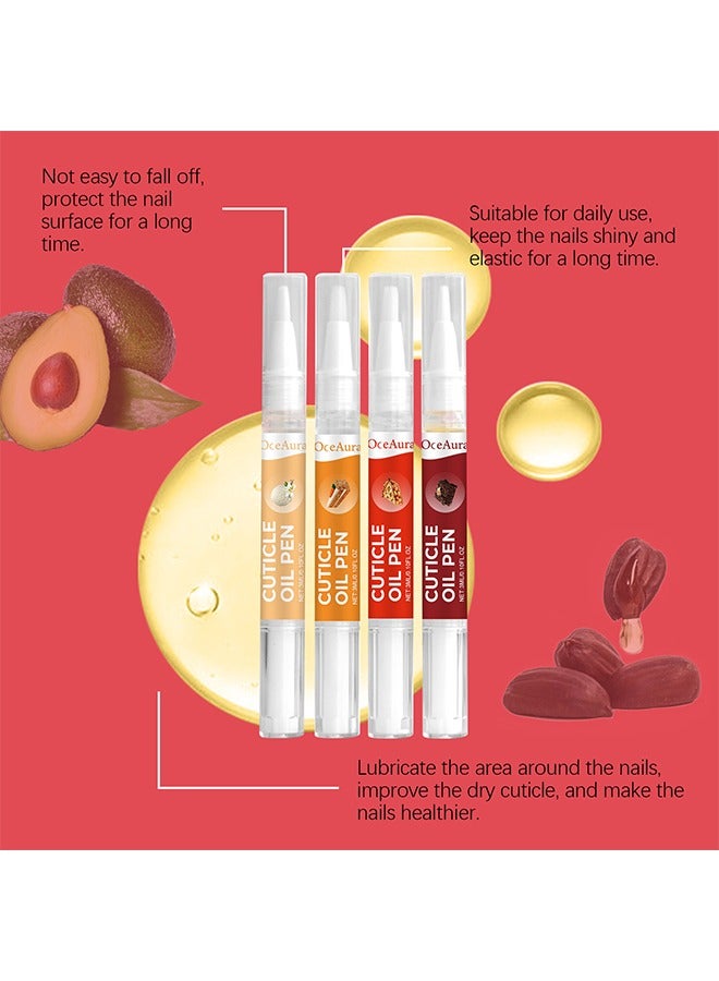 OceAura Cuticle Oil Pen for Nails - 4 Cuticle Oil Pens - Nail Strengthener and Growth Nail Oil Pen with Sweet Almond Oil, Jojoba Oil for Nails, Vitamin E Oil for Nails Care - Nail Growth Oil Pen(4 Pieces) - Image 5