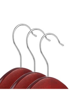 ALMUFARREJ Wooden Clothes Hanger Set of 20 Piece with Handles Brown  - Image 3