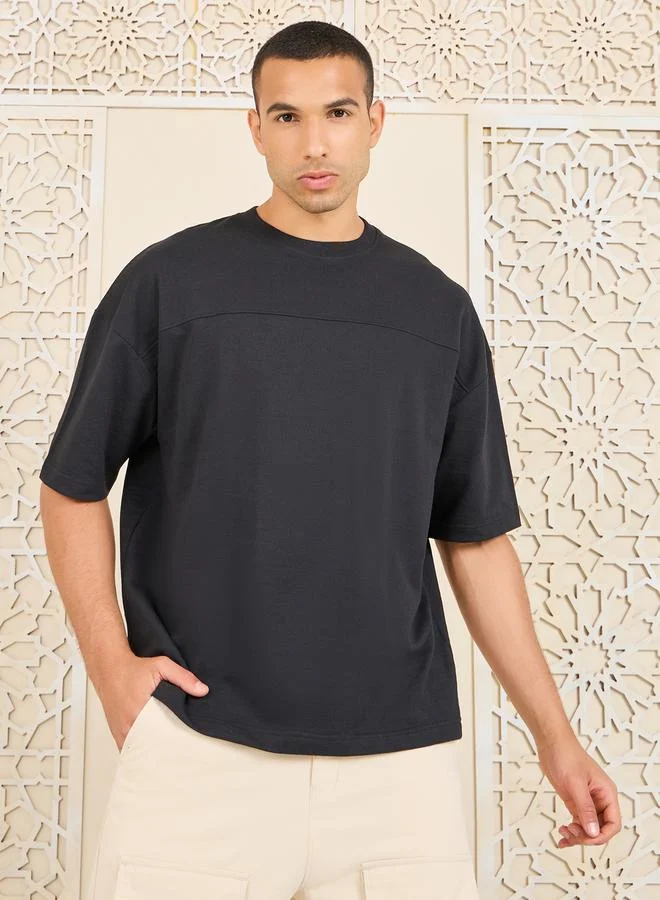 ستايلي Streetwear Photo Printed Terry Knit Boxy T-Shirt