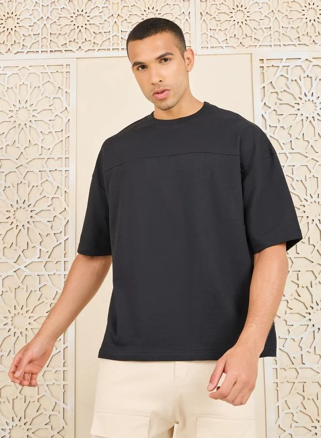 ستايلي Streetwear Photo Printed Terry Knit Boxy T-Shirt