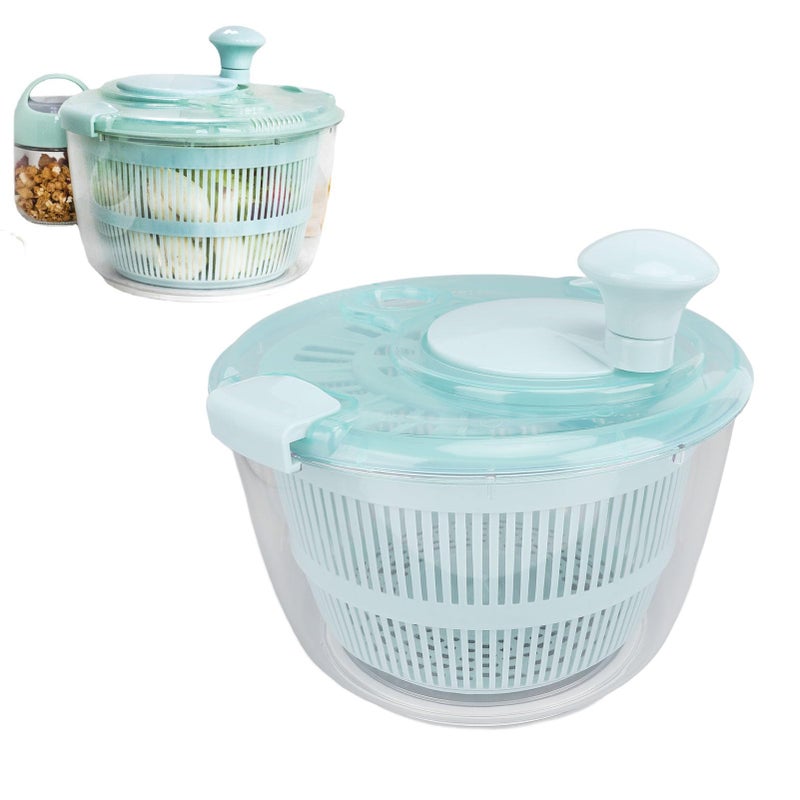 Lake Blue 5L One Handed Manual Salad Spinner Washer for Vegetables Fruit Lettuce - Image 4