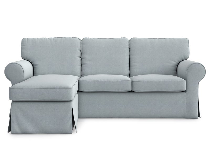 MASTERS OF COVERS MASTERS OF COVERS Ektorp Loveseat 2 Seat with Chaise Lounge Cover Replacement Cutomoized for IKEA Ektorp Sectional 3 Seat Sofa Slipcover ReplacementSmoke Grey 