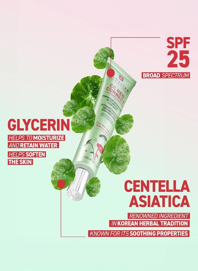 erborian CC أحمر تصحيح - مصحح لون أخضر للعناية بالبشرة مع سنتيلا أسياتيكا، مصحح لون أخضر مضيء مع تغطية احمرار و SPF 25 - يهدئ ويرطب - سيكا، العناية بالبشرة الكورية - 0.5 أونصة - Image 4