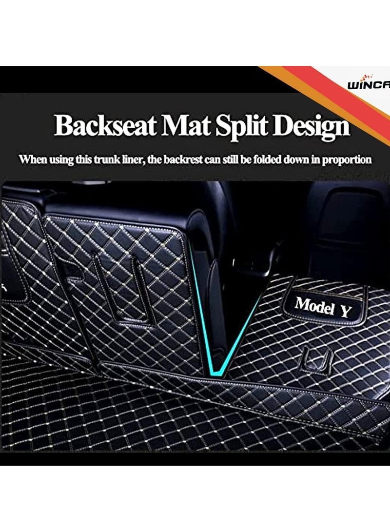 WINCA WINCA 360 Degree Car Rear Trunk Boot Liner Trunk Mats Compatible With Toyota Land Cruiser 2022 -2024  Full Coverage Lightweight Floor (Beige) - Image 2
