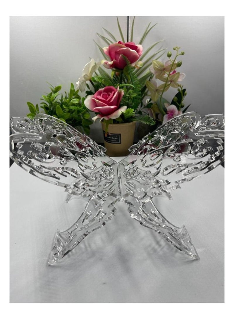 Acrylic Quran (Rail)Stand Holder for Reading Clear Book Stand for Open and Closed Books - Image 2