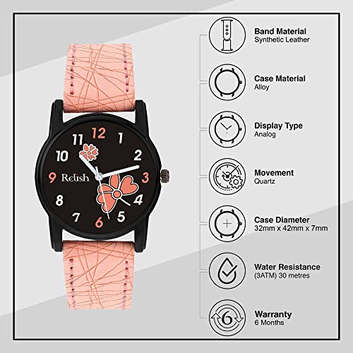 Relish Analog Watches for Girls & Women (Pink Flower) - Image 2