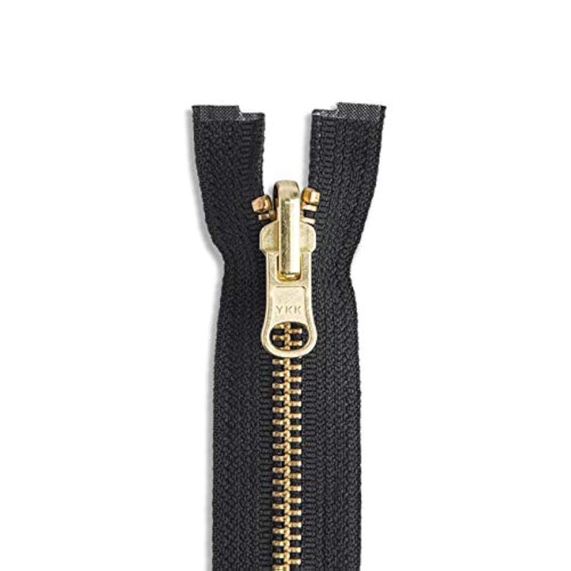 Lakesstory 20" Brass Reversible Jacket Zipper 20 inch Black Zip for Sewing Craft