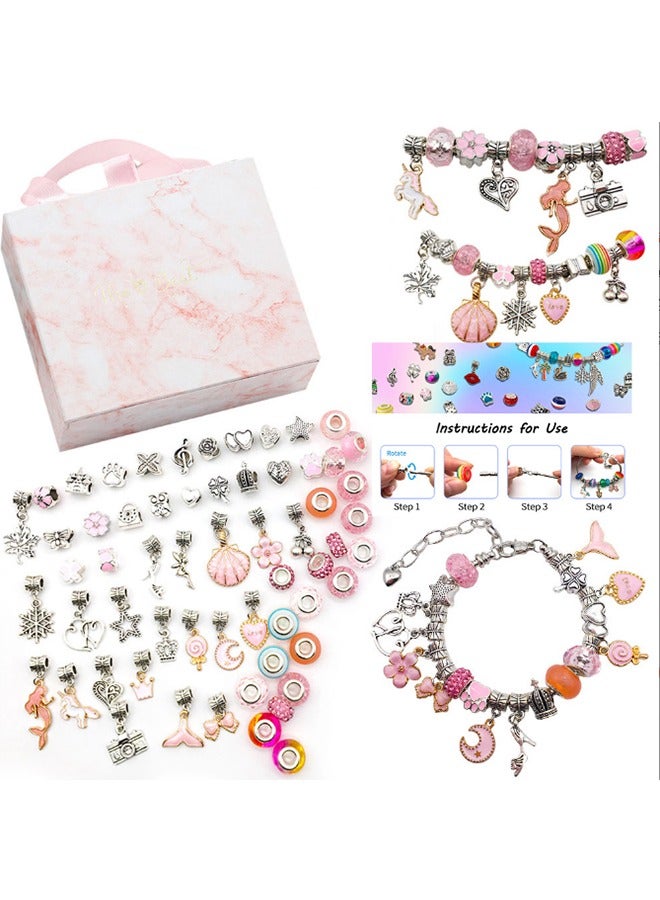 JCB CHIC طقم صنع المجوهرات الساحرة، طقم صنع الأساور للبنات من 8-12 سنة، جاهز للهدية، ممتع وسهل الصنع، 63 قطعة لطيفة متلألئة تلهم الإبداع والتعبير عن الذات (HK485) - Image 5