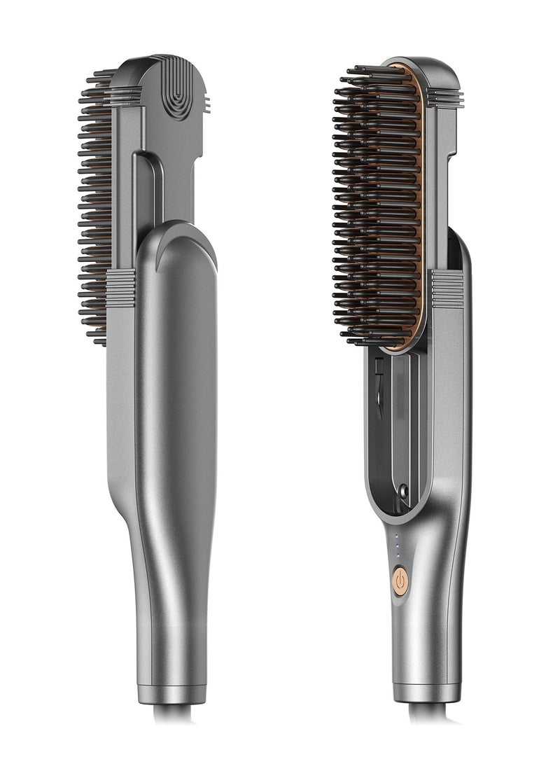 general Retractable Mini Portable Hair Straightening Comb with Multiple Temperature Settings Hair Straightener Comb UK Plug - Image 1