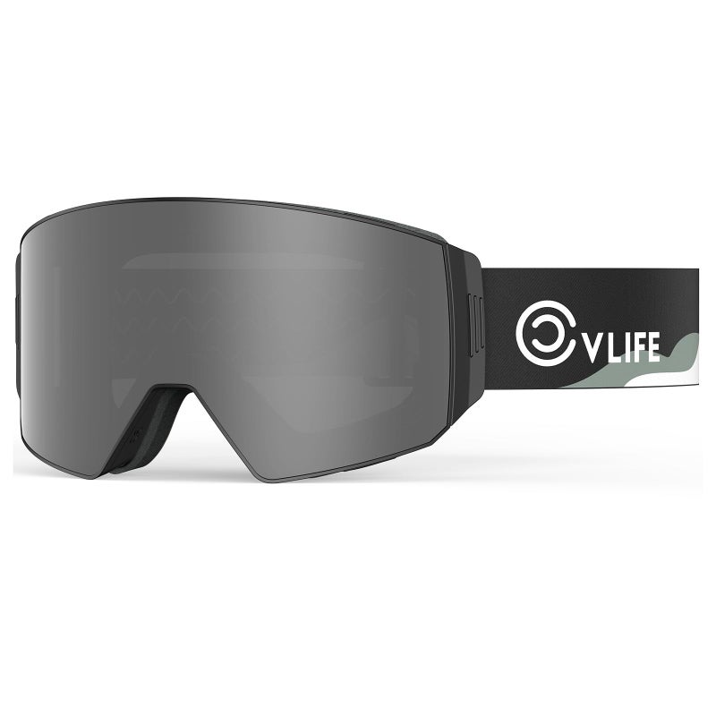 CVLIFE Magnetic Ski Goggles Over Glasses Men Women, Secure Side Flap Snowboard Goggles, Anti-Fog UV Protection Snow Gear - Image 2