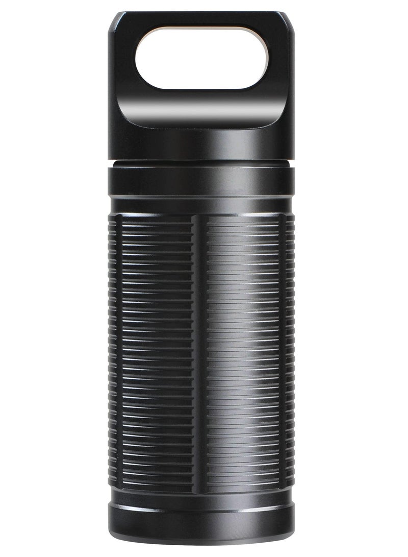 Zikra Small Pill Box for Purse, Travel Pill Case Pocket, Daily Pill Box Vitamin Holder Organizer, Portable Waterproof Aluminum Pill Container Keychain Pill Holder Mini Pill Organizer Black (Large, Grey) - Image 1