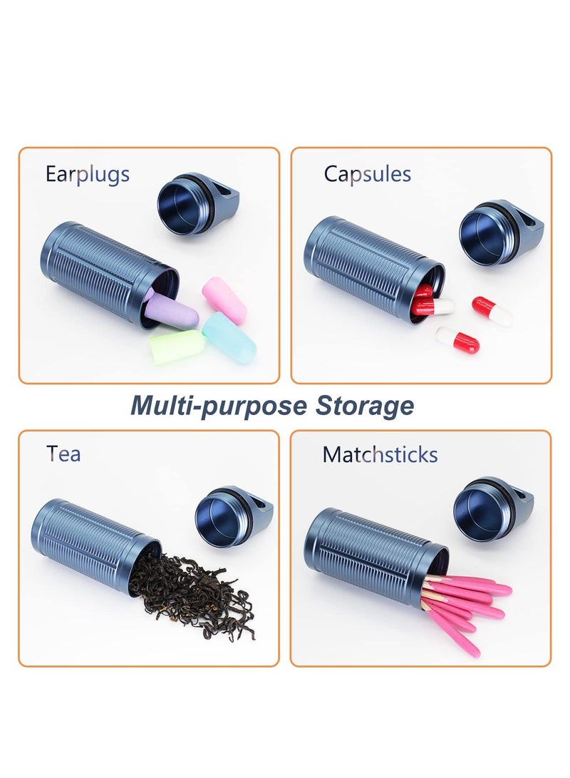 Zikra Small Pill Box for Purse, Travel Pill Case Pocket, Daily Pill Box Vitamin Holder Organizer, Portable Waterproof Aluminum Pill Container Keychain Pill Holder Mini Pill Organizer Black (Large, Grey) - Image 4