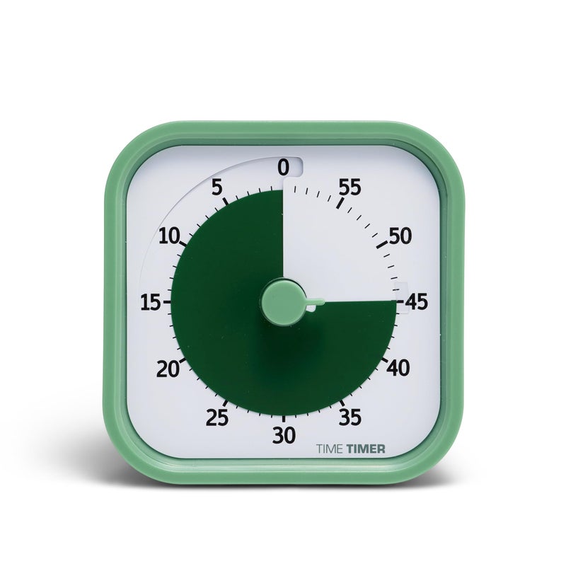 TIME TIMER Home MOD 60 Minute Kids Visual Timer Home Edition for Homeschool Supplies Study Tool Timer for Kids Desk Office Desk and Meetings with Silent Operation Fern Green