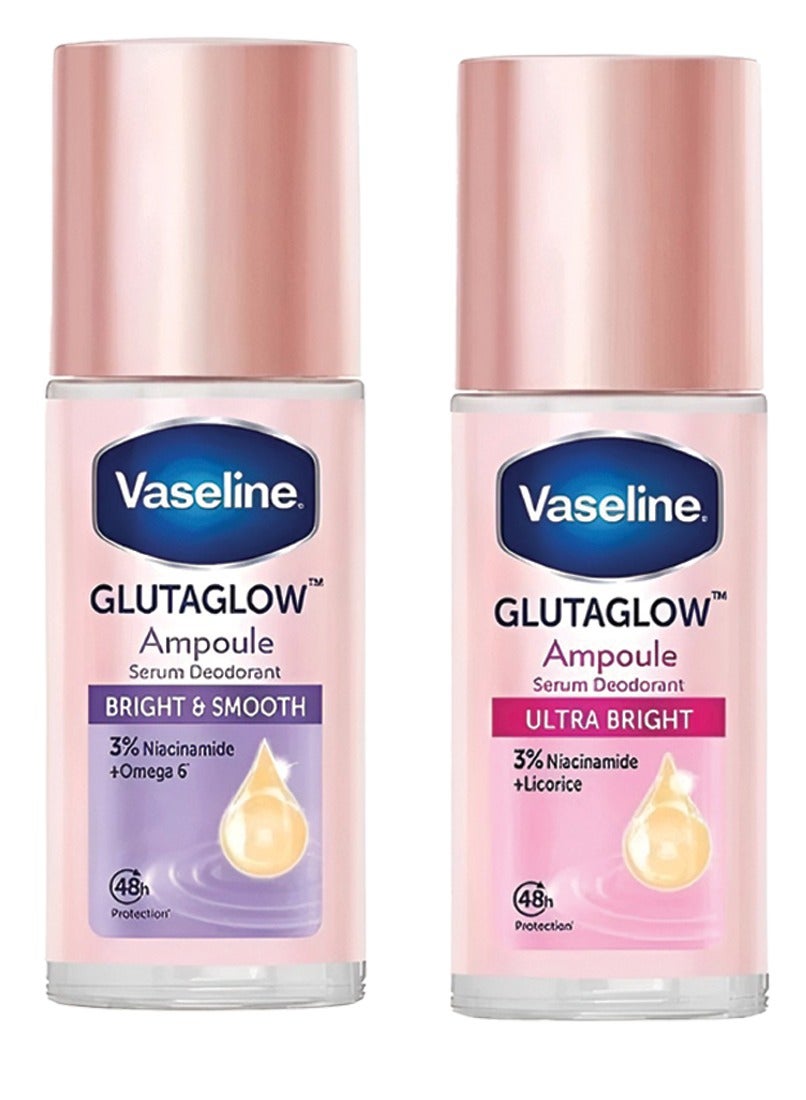 Vaseline Glutaglow Set Of Smooth And Ultra Bright Ampoule Serum Deodorant Each 45 ml