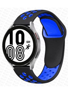 Generic Strap Band Silicone 20MM For Samsung Galaxy Watch 4 40mm 44mm/Watch 4 classic 42mm 46mm /Gear Sport/active2 40mm 44mm/Amazfit GTR 42mm/ GTS 2/Huawei GT2 42mm/Honor Magic watch 2 42mm _Black/Blue 
