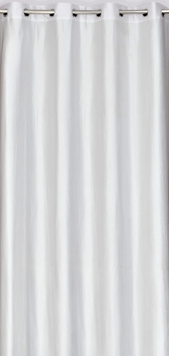 Yarnis Yarnis Polyester Leaf Pattern Semi Transparent Sheer Long Door Curtains White 9 Feet Combo of 4 Pcs - Image 5