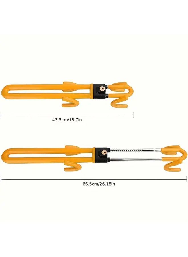 Yellow Heavy Duty Anti Theft Steering Wheel Lock Dual Locking Mechanism Fits Cars Trucks SUVs - Image 2
