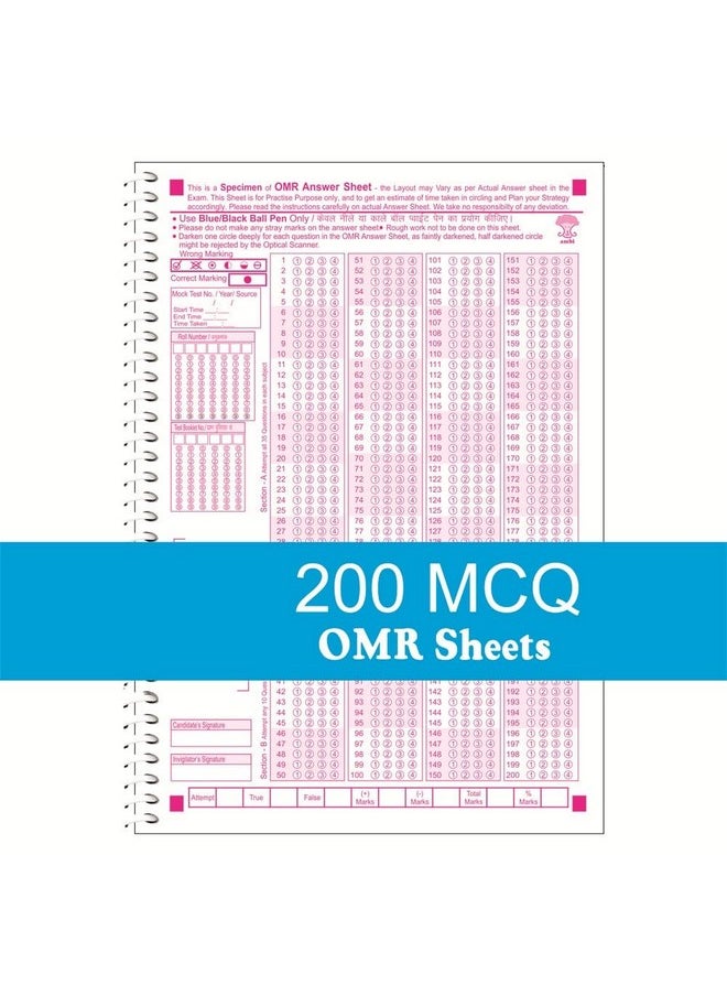 amblitz - amblitz OMR Sheet | For NEET exam | 200 MCQ | For Practice - 50 Sheets | Pack of 2 Spiral Notebook | Helps in Time Management | - Image 1
