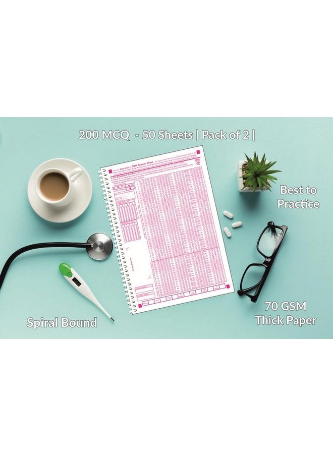 amblitz - amblitz OMR Sheet | For NEET exam | 200 MCQ | For Practice - 50 Sheets | Pack of 2 Spiral Notebook | Helps in Time Management | - Image 1
