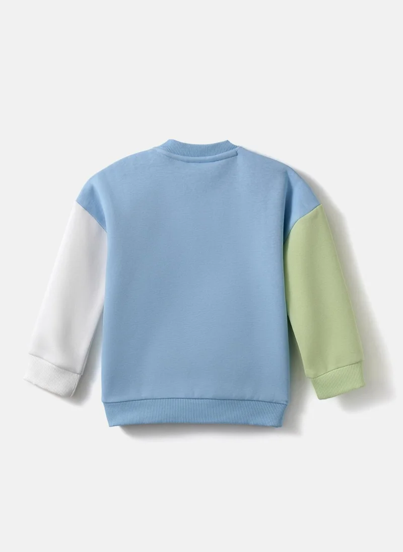 نوتيناتي سويت شيرت فليس بأكمام كاملة وطبعة قطة وملونة للبنات من نوتيناتي