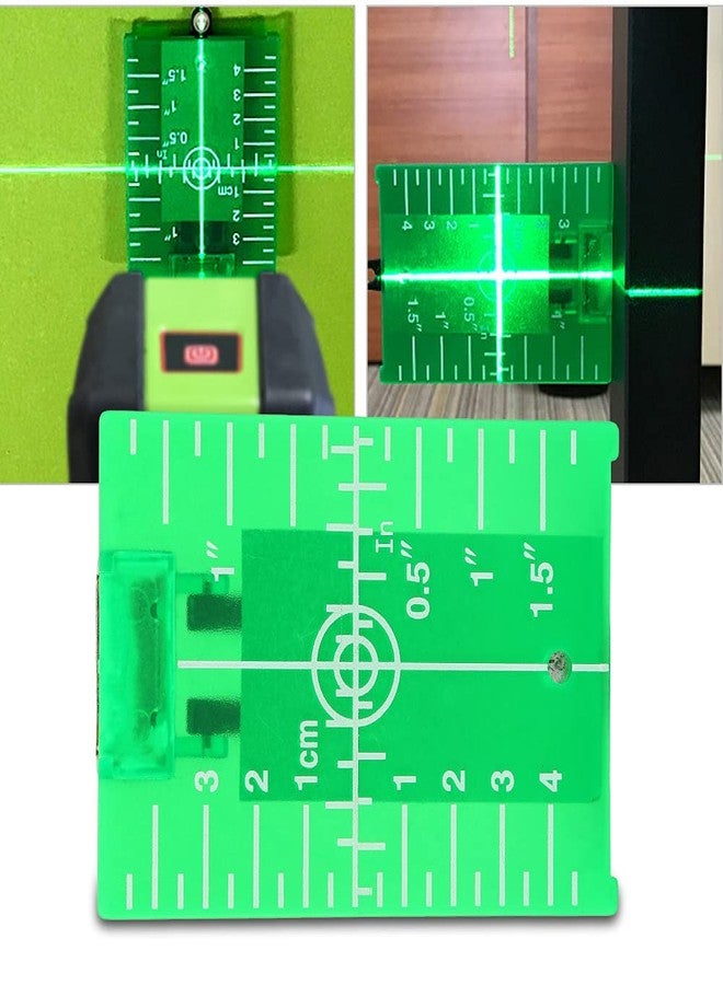 BORDSTRACT Laser Level Target Plate, Double Scale Cross Line Laser Level Meter, Foldable Magnetic Floor Laser Target Card Plate Passive Reflector (Green) - Image 4