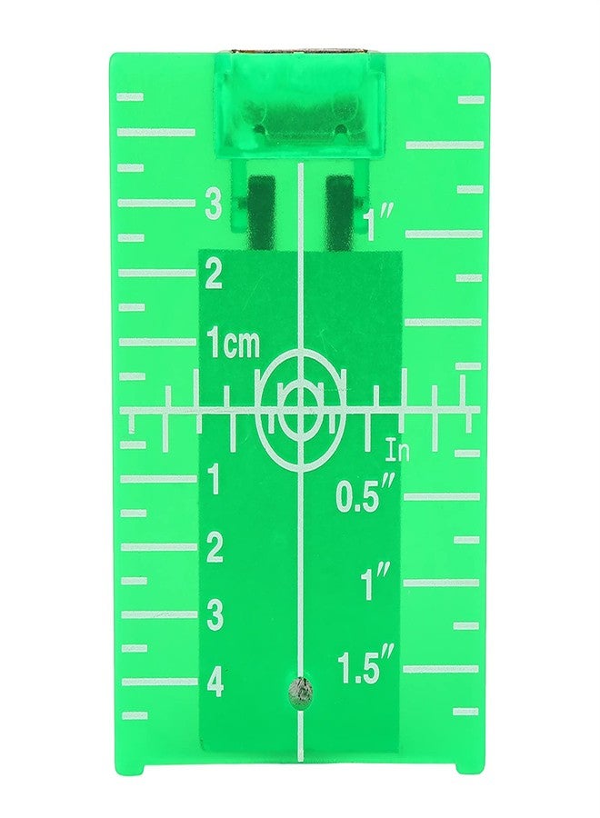 BORDSTRACT Laser Level Target Plate, Double Scale Cross Line Laser Level Meter, Foldable Magnetic Floor Laser Target Card Plate Passive Reflector (Green) - Image 1