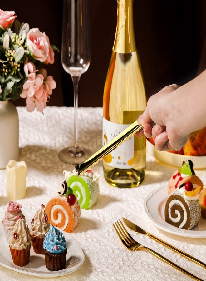 Chumia مكسرات للطاولات، مكانس فتات الخبز من الفولاذ المقاوم للصدأ للطاولات في المطاعم والمنازل، أدوات ملحقات للخدم والنُدُل (ذهبي، 10) - Image 2