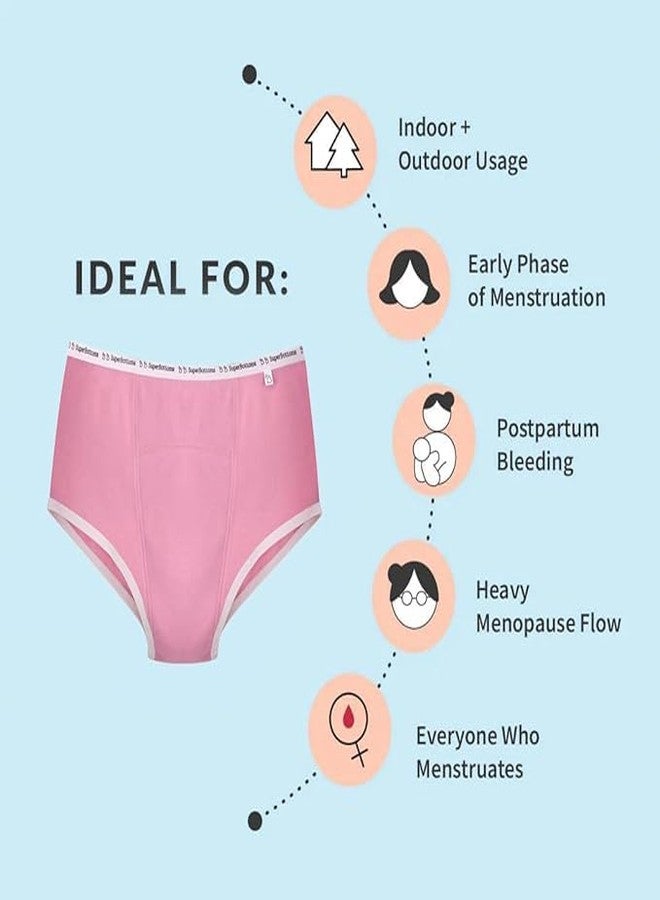 superbottoms MaxAbsorb® Period Underwear | Period Panty for Women | 8Hr Absorption | No Leaks, No Stains | High Waist, Full Coverage | Bamboo Fabric + Cotton(2 Lilac & 1 Pink,Size:XS) - Image 3