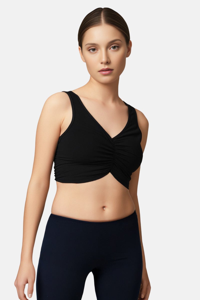 Reebok Women Plus Size Brand Logo Sleeveless Tank Top, Black - Image 1