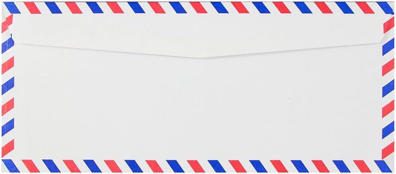 JAM Paper #10 Airmail Envelopes - 4 1/8 x 9 1/2 - White - 50/Pack - Image 2