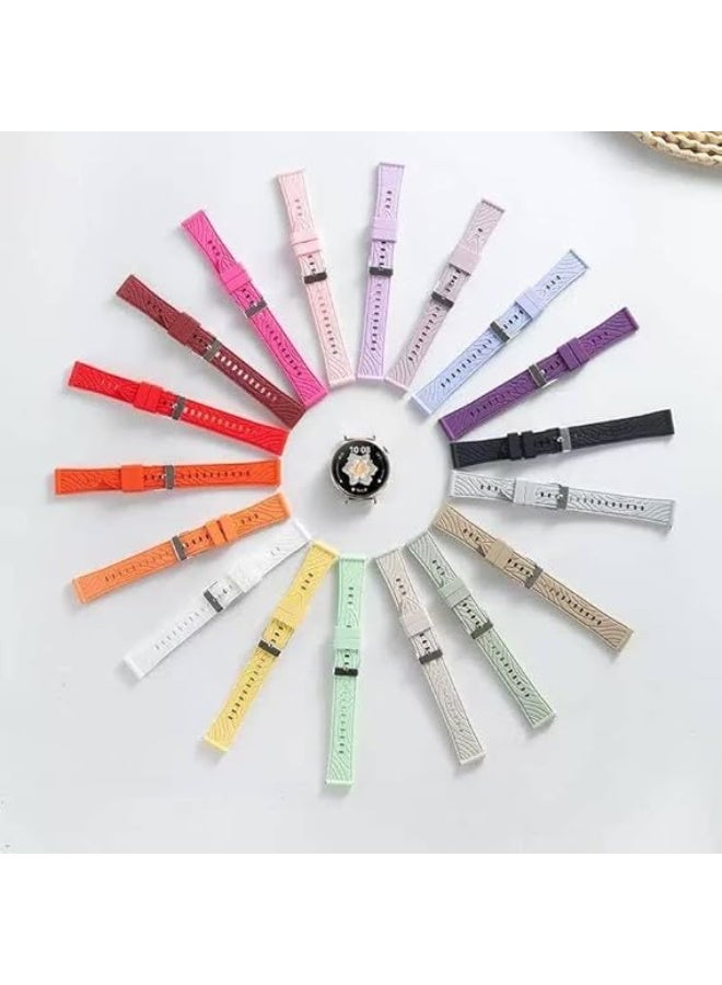 Ecosystem 18mm Official Silicone Strap Compatible with Huawei Watch GT 6 41mm/GT 5 Pro 42 mm/GT5 41mm/GT4 41 mm/Huawei Watch 5 42mm, for all watches using 18mm width Strap (Black) - Image 2