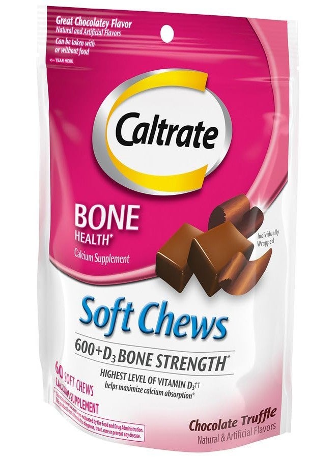 Caltrate Calcium & Vitamin D Soft Chews Chocolate Truffle 60 Each (Pack of 4) - Image 1