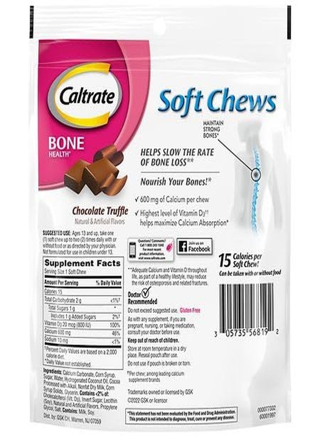 Caltrate Calcium & Vitamin D Soft Chews Chocolate Truffle 60 Each (Pack of 4) - Image 2