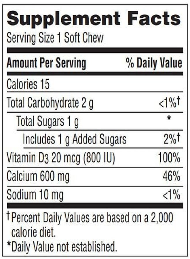 Caltrate Calcium & Vitamin D Soft Chews Chocolate Truffle 60 Each (Pack of 4) - Image 4