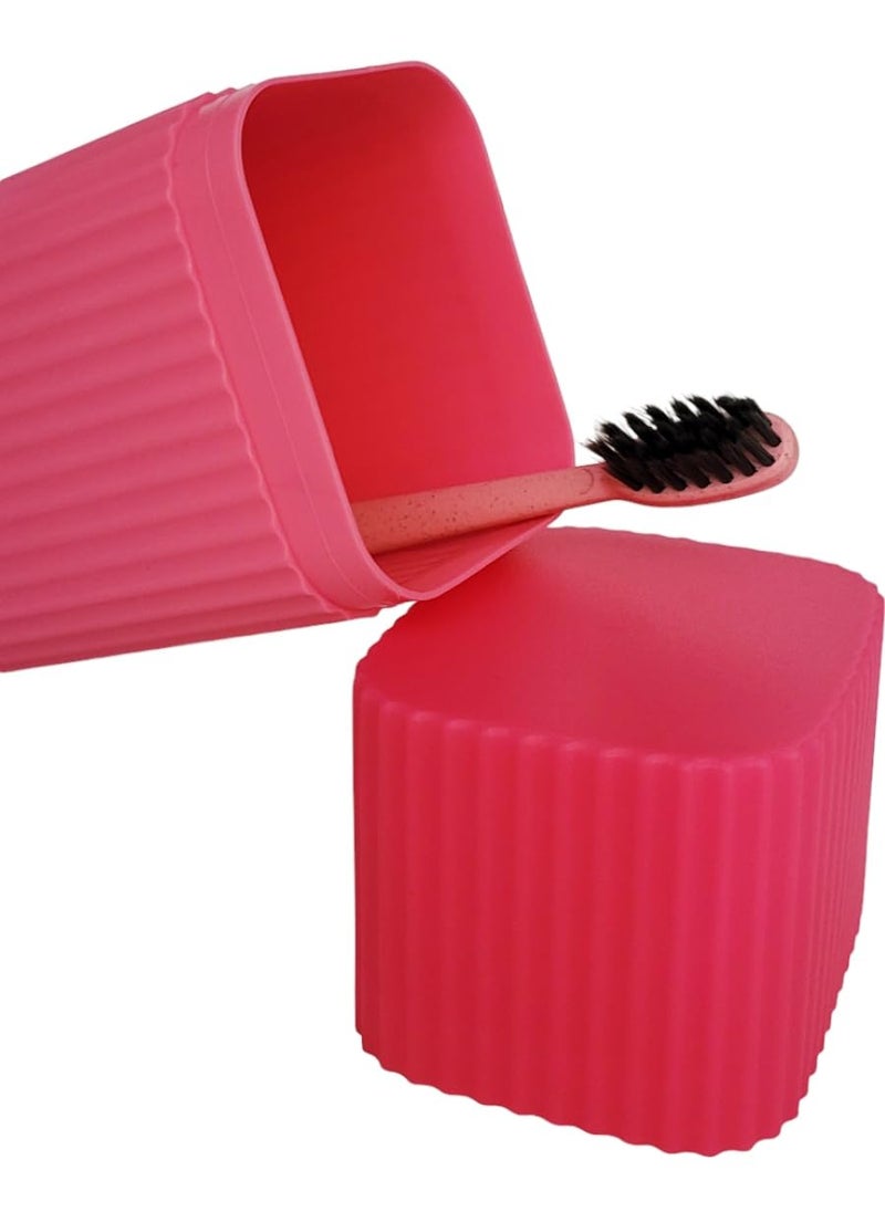 Prostuff.in Prostuffin Store Portable Stripe Design Toothbrush Tongue Cleaner Holder Case Traveling Outdoor Use to Storage Carry Case Storage Box Cover Organizer Multi Color1 Pcs  - Image 3